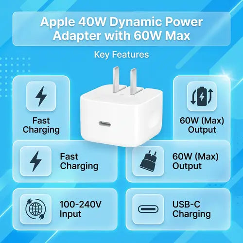 Apple 40W Dynamic Power Adapter with 60W Max